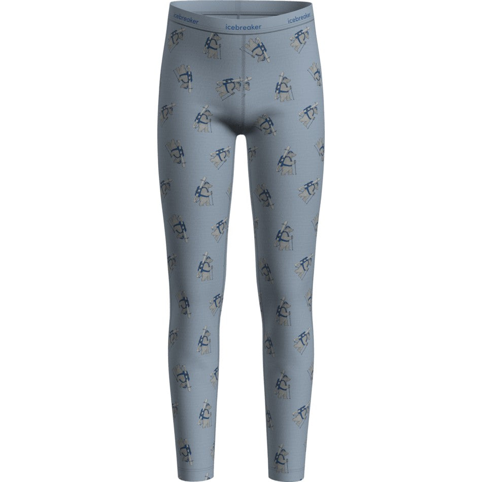 Icebreaker Kids Merino 200 Oasis Leggings Bear Tour - Zinc Blue